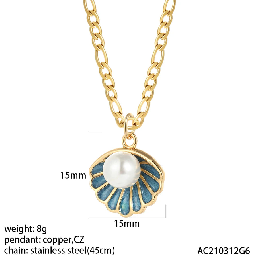 Collar de Donut con forma de corazón para mujer, collares de Luna bohemios, mal de ojo azul, Color dorado, cadena larga de acero inoxidable, gargantillas de serpiente nuevas