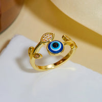 Anillo Ojo Turco Hoja Brillante