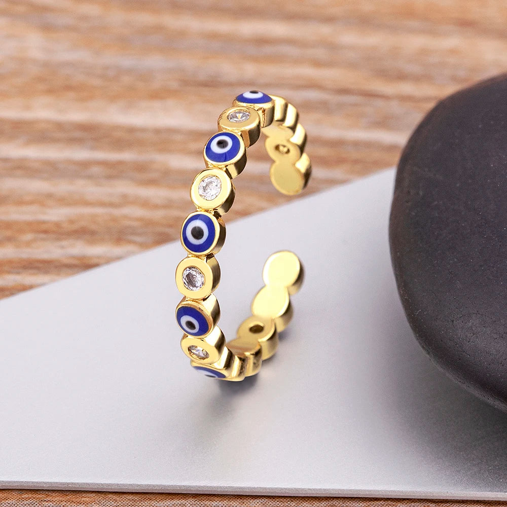 Anillo Ojo Turco Destellos de Esmalte