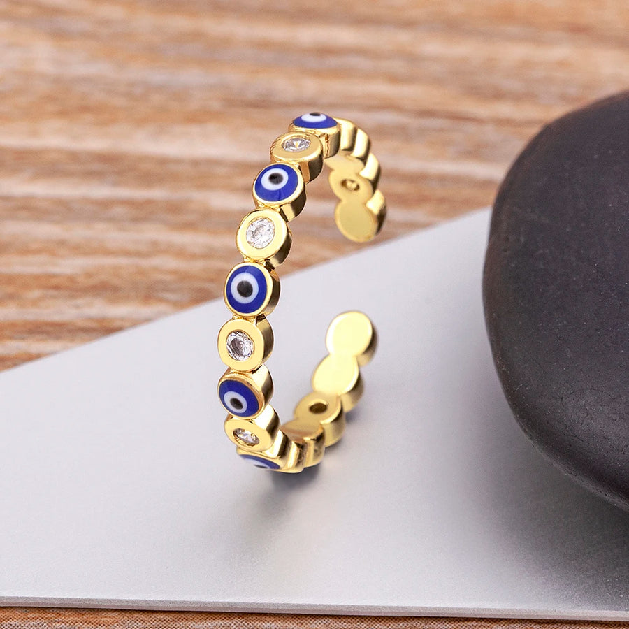 Anillo Ojo Turco Destellos de Esmalte