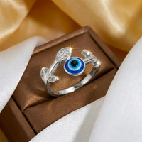 Anillo Ojo Turco Hoja Brillante