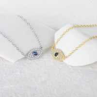 Aide-collar con colgante de diamante de ojo malvado para mujer y niña, moda coreana de Plata de Ley 925, regalos para fiesta, joyería fina