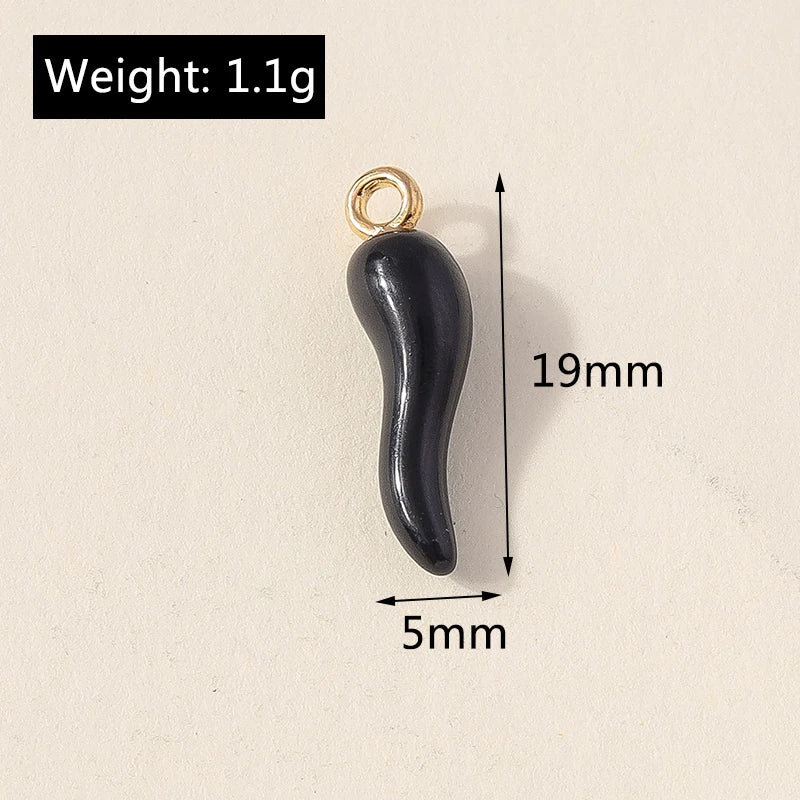 20 Piezas de Dijes de Resina con Forma de Chiles en Colores Pastel, 5x19mm, para Hacer Joyería, Aretes, Collares, Pulseras, Manualidades y Regalos