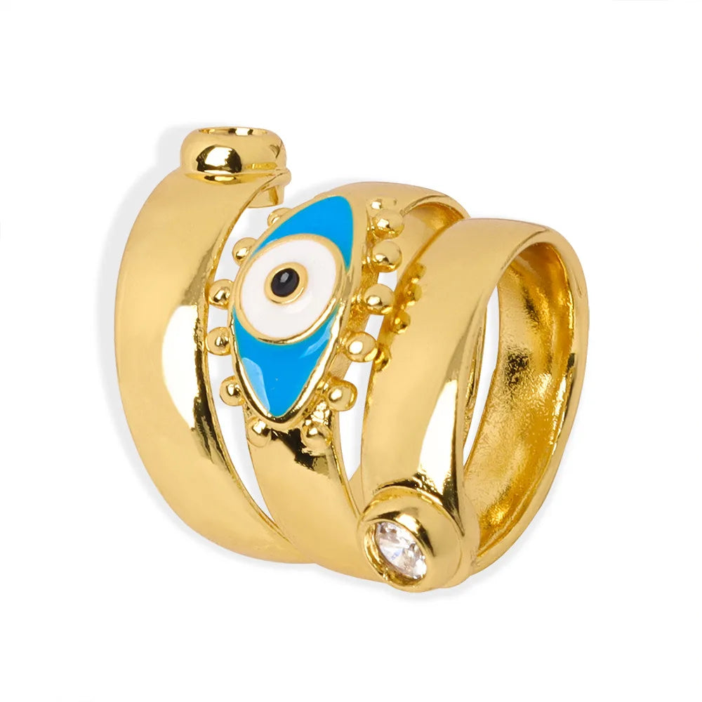 Anillo Ojo Turco Oro 18K Sin Deslustre