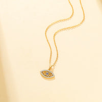 Collar con colgante de ojo turco de circonita transparente, diseño Skyrim, para mujer, de acero inoxidable, color dorado, con estrella de David, amuleto protector, joya, regalo.