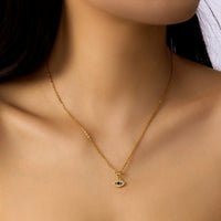 Collar con colgante de ojo malvado de la suerte de circón azul para mujer, mano de Fátima, cadenas de clavícula de ojo turco, Gargantilla femenina, regalo de joyería de boda