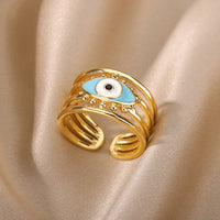 Anillo Ojo Turco Serpiente Dorada