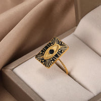 Anillo Ojo Turco Corazón Dorado
