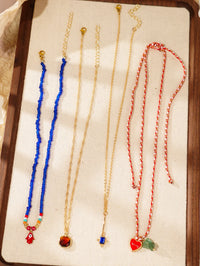 4 Uds. De dije de fantasma de ojo de diablo bohemio, diseño de amor, cadena de suéter apilada, collar de mujer, joyería de regalo de fiesta