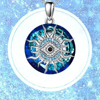 Collares de joyería de alta gama para mujer, amuleto de transferencia de mal de ojo de aceite de gota azul hielo, 2023