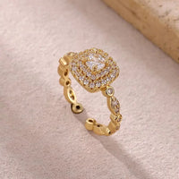 Anillo Ojo Turco Circonita Cuadrada