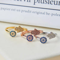 Anillo Ojo Turco y Mano de Fátima Guardiana