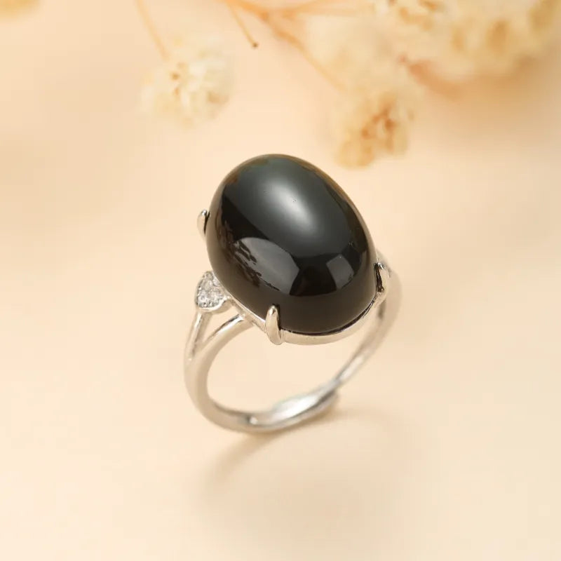 Anillo Obsidiana Arcoíris Armonía Interior