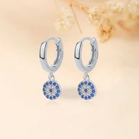Aretes Ojo Turco Encanto Plateado