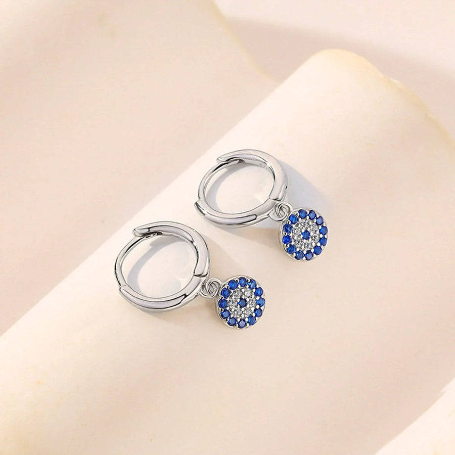 Aretes Ojo Turco Encanto Plateado
