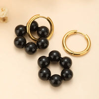 Aretes Obsidiana Escudo Refinado
