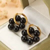 Aretes Obsidiana Escudo Refinado