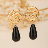 Aretes Obsidiana Espiral Eterna