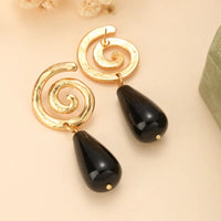 Aretes Obsidiana Espiral Eterna