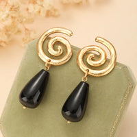 Aretes Obsidiana Espiral Eterna