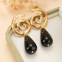 Aretes Obsidiana Espiral Eterna