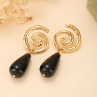 Aretes Obsidiana Espiral Eterna
