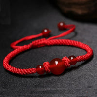 Pulsera de Pareja Hilo Rojo Ágata y Obsidiana Hilo Eterno