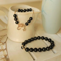 Pulsera de Pareja Obsidiana Duo Cósmico
