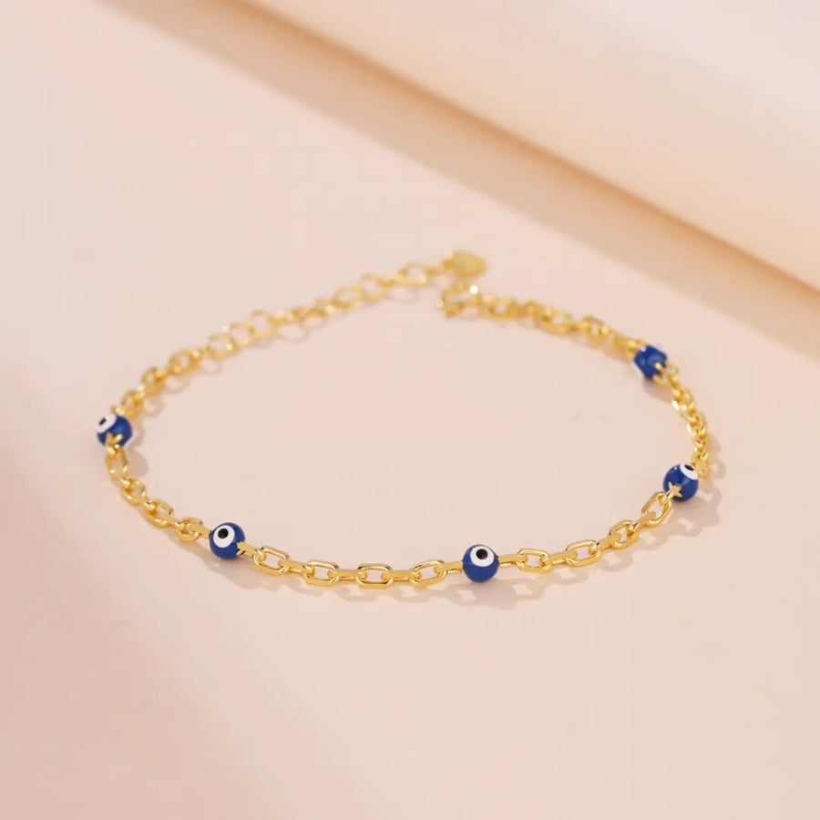 Pulsera Ojo Turco Escudo Dorado