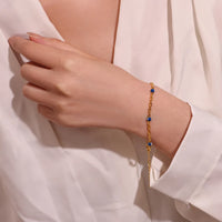 Pulsera Ojo Turco Escudo Dorado