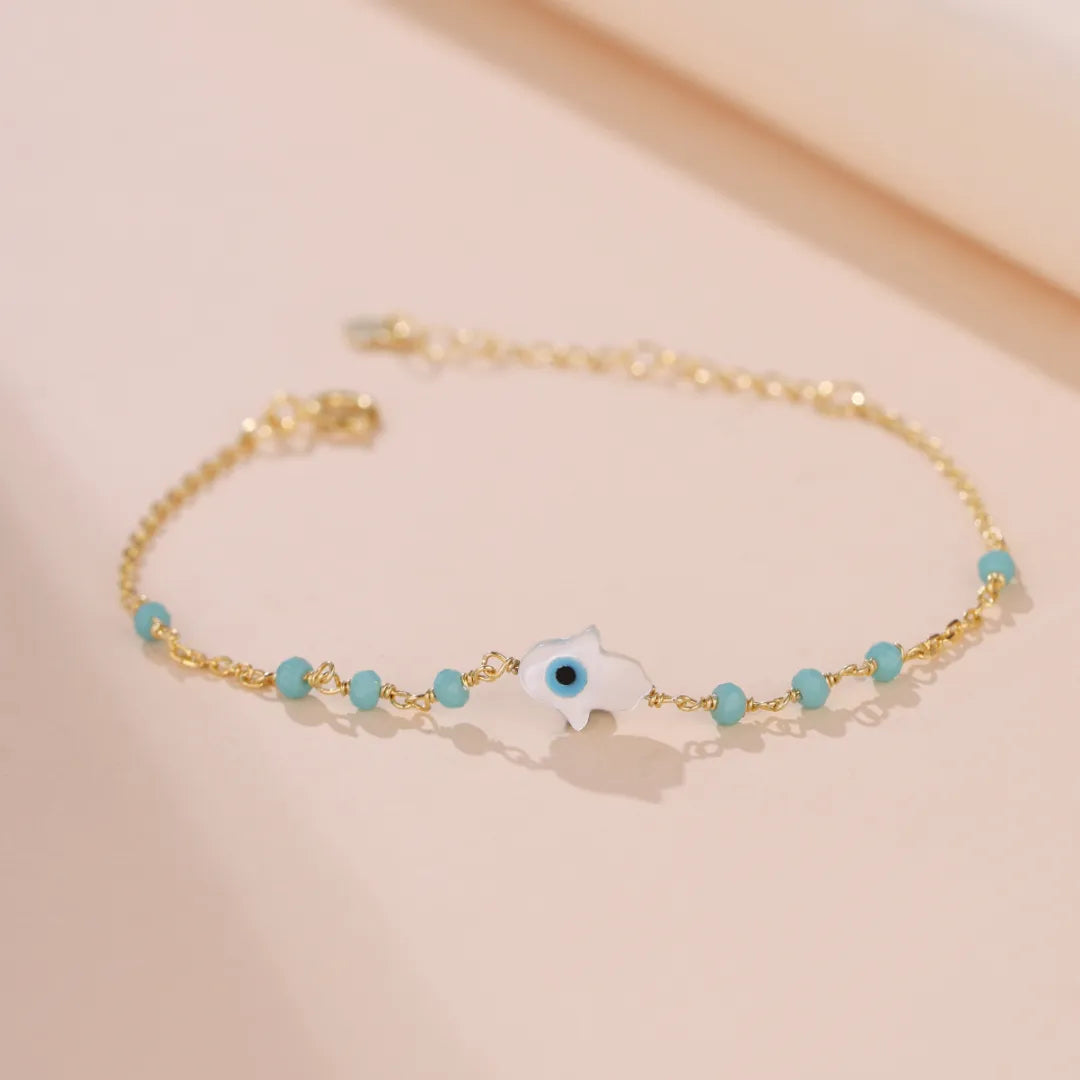 Pulsera Ojo Turco y Mano de Fátima Encanto Celestial