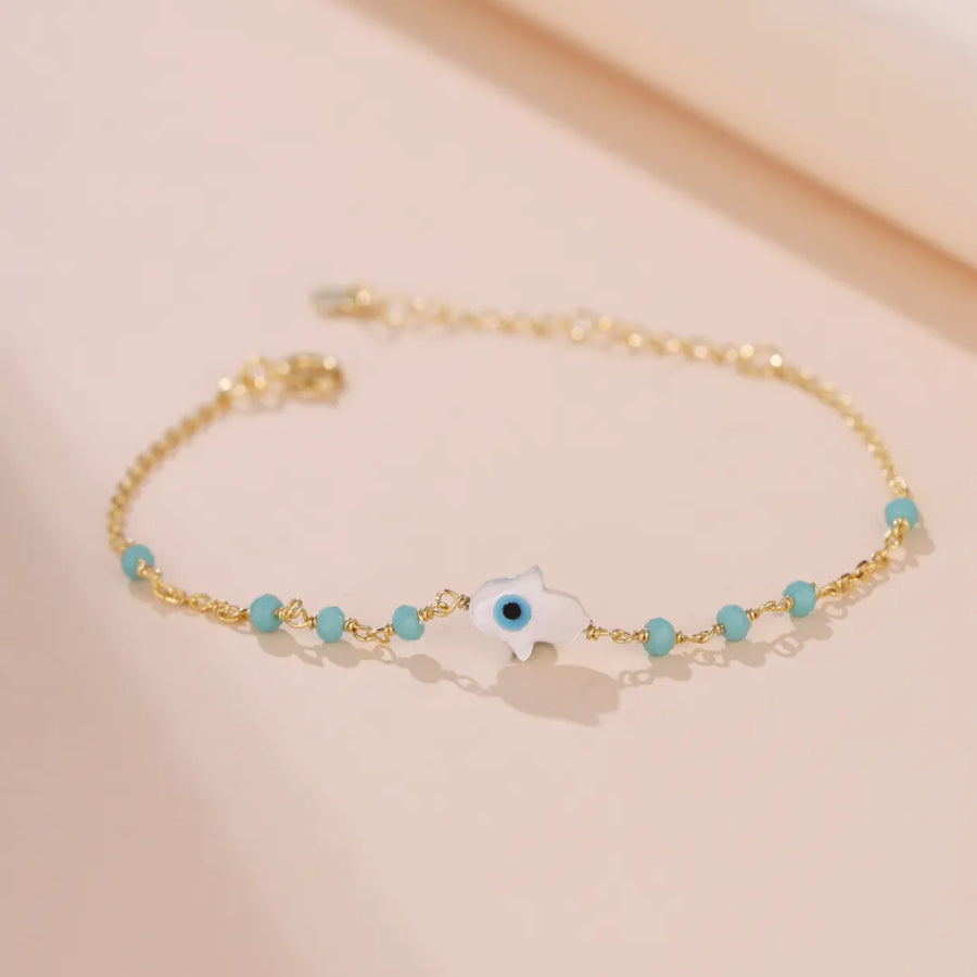 Pulsera Ojo Turco y Mano de Fátima Encanto Celestial