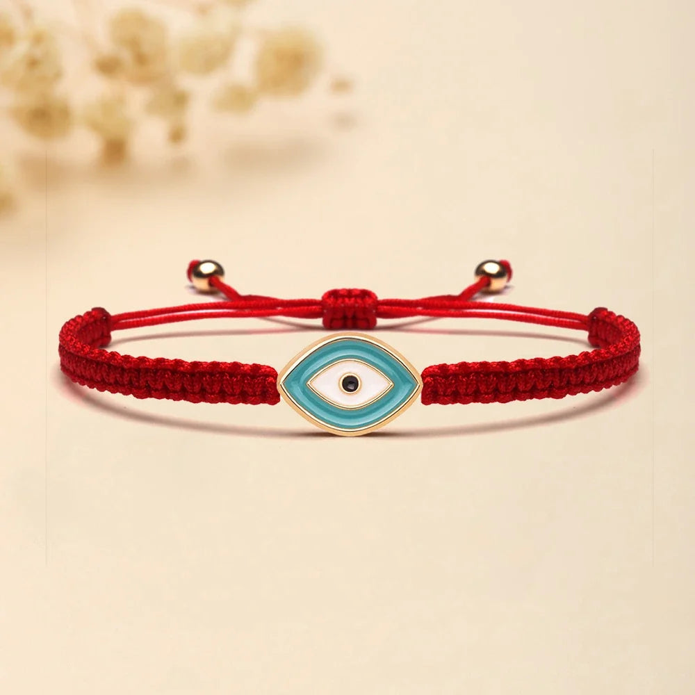 Pulsera Hilo Rojo Ojo Turco Energía Carmín