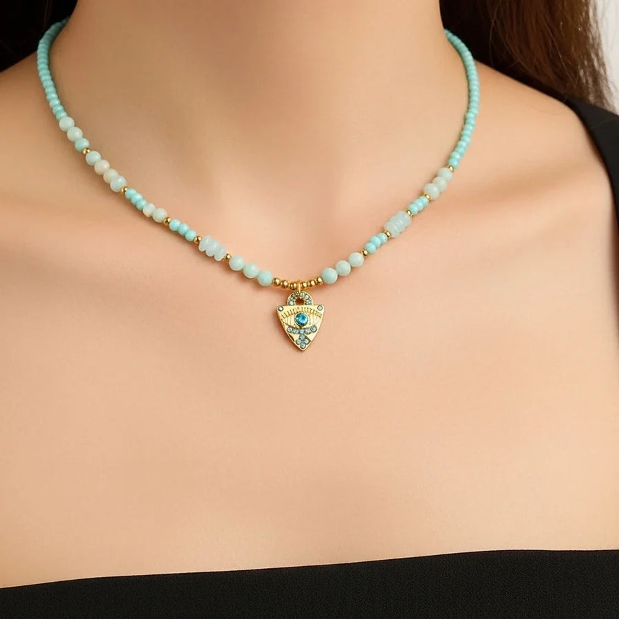 Collar Ojo Turco Amazonita Ojo Sereno