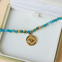 Collar Ojo Turco Apatita Misterio Azul
