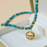 Collar Ojo Turco Apatita Misterio Azul