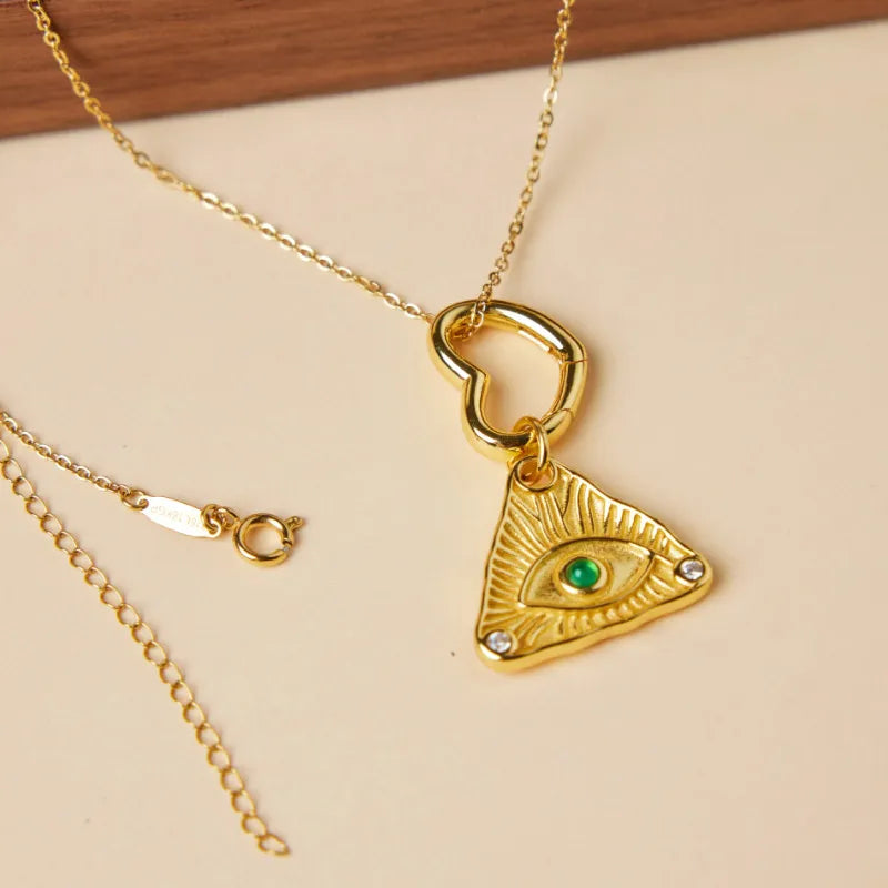 Collar Ojo Turco Ágata Guardián Dorado