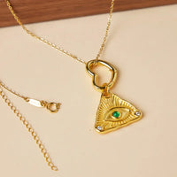 Collar Ojo Turco Ágata Guardián Dorado