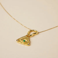 Collar Ojo Turco Ágata Guardián Dorado