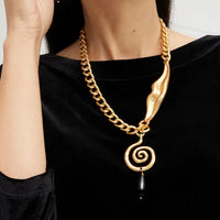 Collar Obsidiana Espiral Eterna