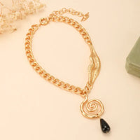 Collar Obsidiana Espiral Eterna