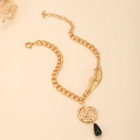 Collar Obsidiana Espiral Eterna
