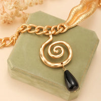 Collar Obsidiana Espiral Eterna
