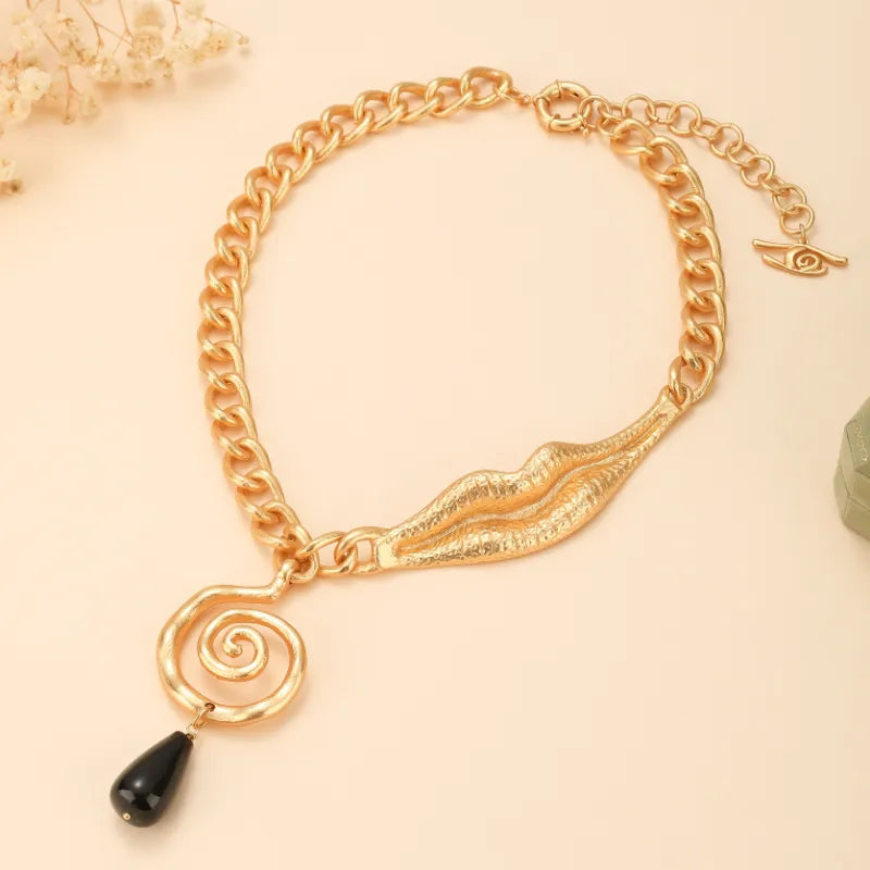 Collar Obsidiana Espiral Eterna