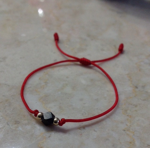 Pulsera Cordón Rojo Azabache Relleno de Oro