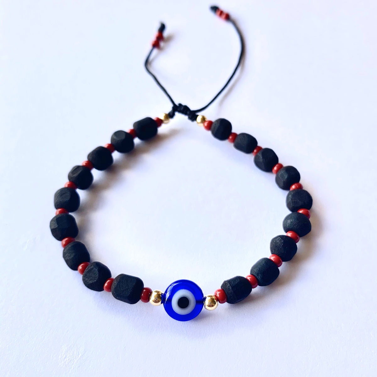 Pulsera Azabache Genuino Coral Rojo Ajustable