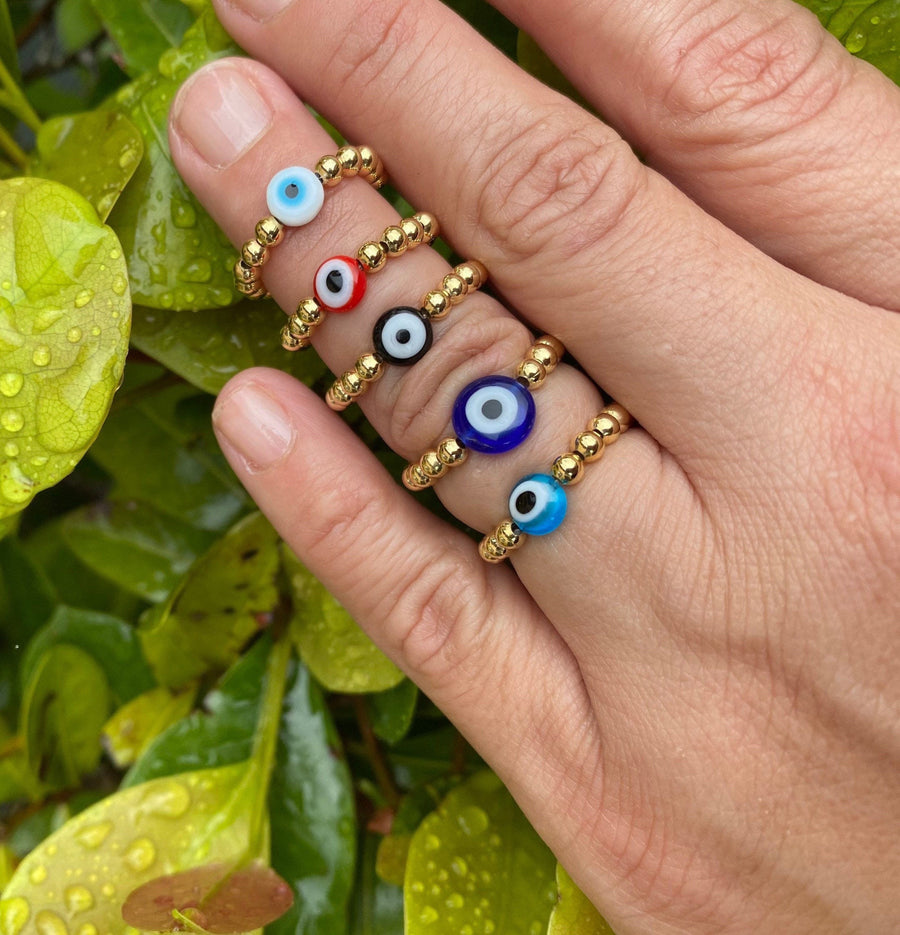 Anillo Ojo Turco Talismán Dorado