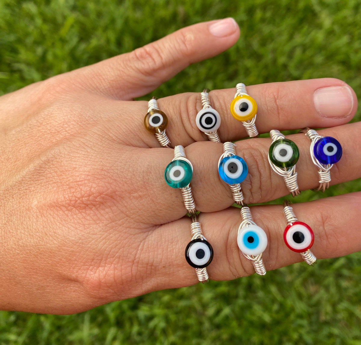 Anillo Ojo Turco Alambre Plata Artesanal