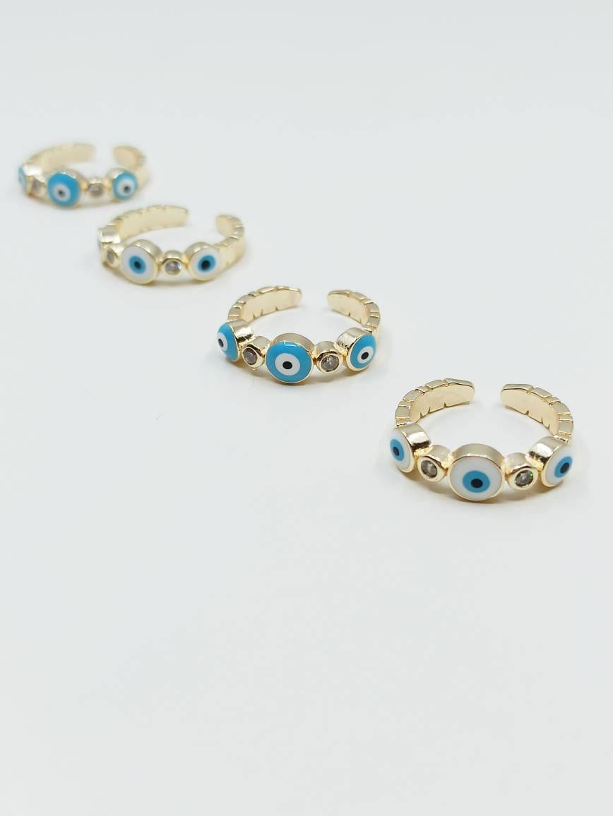 Anillo Ojo Turco Azul Ajustable
