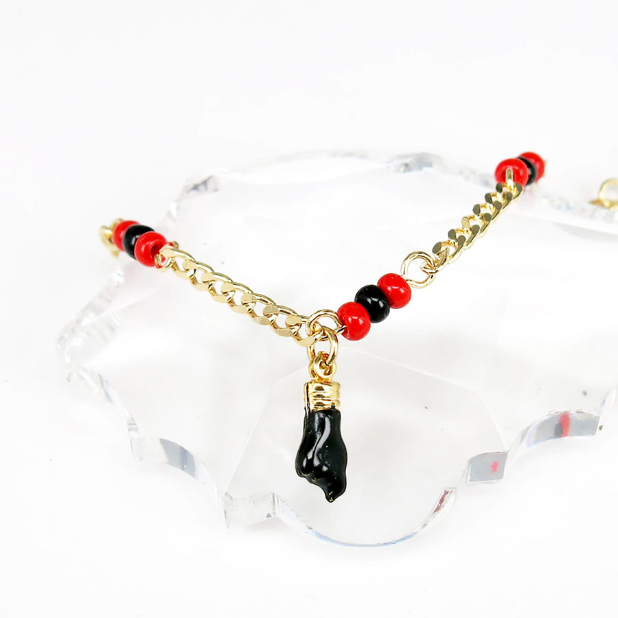 Pulsera Azabache y Ojo Turco para Bebé Oro 18K